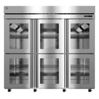 Thumbnail image #1 for Hoshizaki Steelheart R3A-HGE Three-Section Glass-Door Reach-In Refrigerator, 79.03 cu. ft., Self-Contained, Stainless Steel Interior