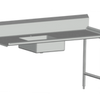 Thumbnail image #1 for SPG International Universal Stainless SDT-5-R Soiled Dish Table, 60"W, Right-to-Left, 9"H Backsplash, 20" x 20" x 8"D Pre-Rinse Sink
