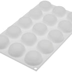 Thumbnail image #4 for JB Prince Silikomart M512 U White Silicone Globe Mold, 15 Cavities, 1 oz Each