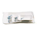 Thumbnail image #1 for Thunder Group Blue Bamboo 1608BB Melamine BBQ Plate, Wave Shape, 5-3/4 x 4 in Case of 12 Dozen
