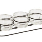 Thumbnail image #1 for Cal-Mil Madison 22602-32-13 3-Section Black Wire Condiment Caddy with Three 32 oz Jars