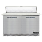 Thumbnail image #1 for Continental Refrigerator Designer Line D48N12C-FB 48-Inch Two-Section Sandwich Prep Table, Front-Breathing, 12-Pan, 19-Inch Cutting Board