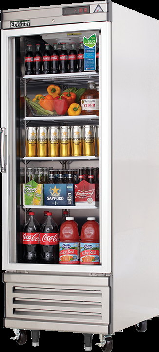 Product image #5 for Everest Refrigeration EBGR1 One-Section Bottom-Mount Upright Glass Door Reach-In Refrigerator, 21 Cu. Ft., 27 Inch Wide