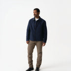 Thumbnail image #1 for Chef Works CEL01-NAV-4XL Men's Utility Chore Coat, Long Sleeve, 100% Cotton, Navy, 4XL