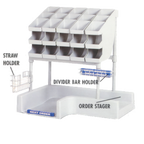 Thumbnail image #1 for SPG International Iss CONDTOW24L 5-Bin Countertop Condiment Tower with Straw Holder, Left-Handed, Gray Epoxy-Coated Rack