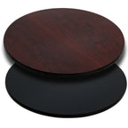 Thumbnail image #1 for Flash Furniture XU-RD-42-MBT-GG Round Reversible Laminate Table Top, 42" Diameter, 1-1/8" Thick, Black/Mahogany, Black T-Mold Edge