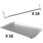 Thumbnail image #1 for Eastern Tabletop Ecoburner EB15343 Catering Carrier Expansion Pack with 16 Perforated Pans and 18 Rails