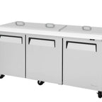 Thumbnail image #1 for Turbo Air M3 MST-72-30-N-RC 3-Section Sandwich/Salad Prep Table, 3 Solid Doors, 30-Pan Top, Rear-Mounted Self-Contained Refrigeration, 72.75"W