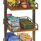 Thumbnail image #1 for Cal-Mil Sierra 3494-3-84 3-Tier Merchandiser with Adjustable Shelves, Rustic Pine and Bronze Metal Frame