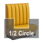 Thumbnail image #1 for ATSMFG ATS AT&S-AHC-KR48-6CH GR6 Karender Half Circle Booth, single, 48" x 90" x 48" long x 48" high, 6-channel back, Upholstery and foam fitted over