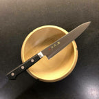 Thumbnail image #2 for Korin Togiharu HTO-G1PE-150 Forged Petty Knife, 6 in, 70/30 Beveled Smooth Edge, AUS-10 Stainless Steel, Polyacetal Handle