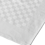 Thumbnail image #1 for JB Prince A300 W5 Cotton Side Towel, White Checkered Pattern with Striped Border, 25-1/2"L x 17-3/4"W