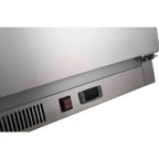 Thumbnail image #2 for Dukers Appliance Co., USA Ltd. DPP70 Pizza Prep Table, 2-Section, 70"W, Stainless Steel, Self-Contained Side-Mounted Refrigeration