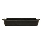 Thumbnail image #1 for Vertex China Obsidian OB-BK34 Rectangular Porcelain Baker with Handles, 34 oz, Matte Black 1 Dozen