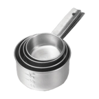Thumbnail image #1 for TableCraft Products 724 Stainless Steel Measuring Cup Set, 4-Piece, 1/4, 1/3, 1/2 and 1 Cup Capacities Case of 12