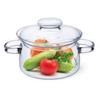 Thumbnail image #1 for Kadra Kitchenware Simax SX-6053 Clear Glass Pot with Lid, 1 Liter Case of 12