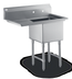 Thumbnail image #4 for Steel Works Stainless 1 Compartment Sink with Left Drainboard, 24 x 24 x 14 Inch Bowl