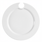 Thumbnail image #1 for CAC China Party Collection COL-P8 9-Inch Round Porcelain Plate with Wine Glass Hole Case of 2 Dozen