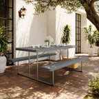 Thumbnail image #1 for Flash Furniture RB-EBB-3072FD-MND-GY-GG Indoor/Outdoor Folding Picnic Table with Benches, Gray Plastic Rectangular Top, Seats 6