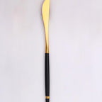 Thumbnail image #1 for Kadra Kitchenware Vikko Dine VF-KN55-OGB Steak Knife, Mirror Finish, Gold & Black, 18/10 Stainless Steel, Oak Case of 12