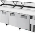 Thumbnail image #8 for True Mfg. - General Foodservice TPP-AT-119D-2-HC 119-1/4-Inch Pizza Prep Table, 3 Doors, 2 Drawers, Self-Contained R290, Poly Cutting Board