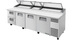 Thumbnail image #8 for True 119-1/4-Inch Pizza Prep Table with 3 Solid Doors, 2 Drawers and Alternate Top, R290 Self-Contained Refrigeration
