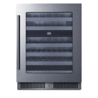 Thumbnail image #1 for Summit Commercial CL244WC2 Undercounter Dual-Zone Wine Cooler, 48-Bottle, Glass Door with Stainless Steel Trim
