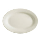 Thumbnail image #1 for CAC China Rec REC-13 Ceramic Oval Platter, 11-1/2" x 8-1/4" x 1-1/4", Rolled Edge, American White 1 Dozen