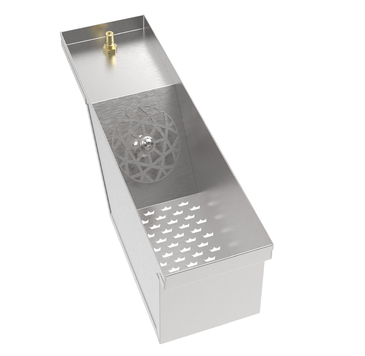Product image #5 for MoveWell 6"W x 21"D Stainless Steel Underbar Dump Sink Modular Insert with Spray Jet