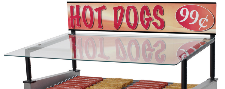 Product image #2 for Star Grill-Max Hot Dog Roller Grill Sneeze Guard for 36" x 20" Grills