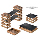 Thumbnail image #1 for Tableware Solutions USA Leone S5102 Acacia Wood Buffet Set, 18-Piece, Hand Wash