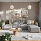 Thumbnail image #2 for Flash Furniture IS-IT2231-5PCSEC-GRY-GG 5-Piece Modular Sectional Sofa with Ottoman, Gray Padded Cushions