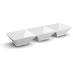 Thumbnail image #1 for International Tableware FA3-9 Rectangular Porcelain Bowl Platter, 3 Compartments, 9"W Case of 3 Dozen