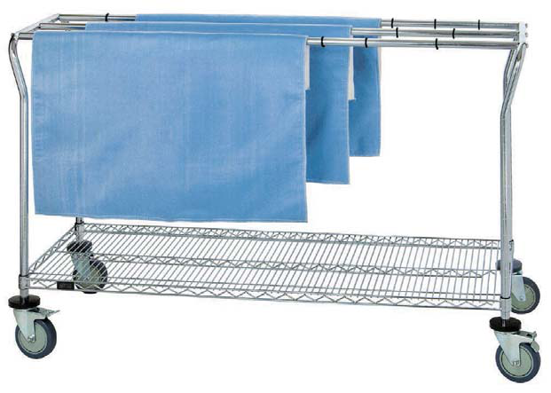 Product image #2 for Quantum Low Profile Sterile Wrap Cart, 63 in. W x 18 in. D x 39-1/2 in. H, Chrome Plated