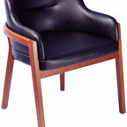 Thumbnail image #1 for Tramontina USA, Inc. 14165-135 Low Scoop-Back Armchair, Tauari Wood, Black Upholstery