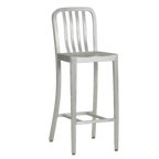 Thumbnail image #1 for JustChair Manufacturing Industrial Collection A22030 Indoor/Outdoor Metal Bar Stool, Armless Slat Back, Metal Seat, Navy