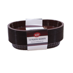 Thumbnail image #1 for TableCraft Products Chicago C1076BR Oval Plastic Fast Food Basket, Brown, 10-1/2" x 7" x 1-1/2" Case of 3
