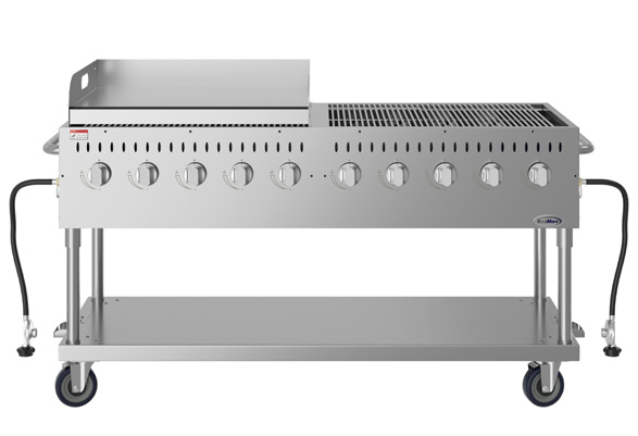 Product image #6 for 72-Inch Commercial Outdoor Propane Gas Grill/Charbroiler with 36-Inch Griddle and 10 Burners