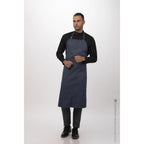 Thumbnail image #1 for Chef Works Brio ACN01-BLU-0 Chef's Bib Apron, Blue, 65/35 Poly/Cotton, Adjustable Neck Strap, Hip Pocket