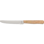 Thumbnail image #1 for Alegacy Foodservice Products SK16 Steak Knife, 4-3/4" Full Wave-Cut Stainless Steel Blade, Brown Hardwood Handle Pack of 2 Dozen