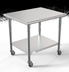 Thumbnail image #2 for KoolMore 36 Inch x 30 Inch Stainless Steel Work Table with Undershelf and Lockable Casters