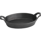 Thumbnail image #1 for TableCraft Products CW30100 Mini Cast Iron Au Gratin Server, 24 oz, Oval, Non-Stick, with Handles Case of 6
