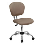 Thumbnail image #1 for Flash Furniture H-2376-F-COF-GG Armless Swivel Task Chair, Adjustable Height, Coffee Brown Padded Mesh Seat and Back, Casters