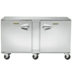Thumbnail image #1 for Traulsen Dealer's Choice UHT72-LR-SB Compact Undercounter Reach-In Refrigerator, 2-Section, 72" Wide, Solid Doors, Stainless Steel