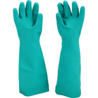 Thumbnail image #1 for AllPoints Foodservice Parts & Supplies San Jamar 1506148 Dishwashing Gloves, 19 in L, Medium, Rubber, Teal 1 Pair
