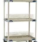 Thumbnail image #5 for Metro MetroMax i PR36VX2-XDR Mobile 3-Tier Plastic Tray Drying Rack with Adjustable Drip Tray, 36" W x 24" D x 68" H