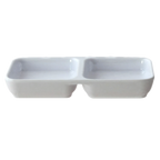 Thumbnail image #1 for Thunder Group Classic 19002WT 2-Compartment Melamine Sauce Dish, 4 oz, White, 6 x 3 in Case of 12 Dozen