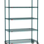Thumbnail image #1 for Metro Super Erecta SE-2424K3-80-M5 Mobile Wire Shelving Unit, 24"W x 24"D x 80"H, 900 lbs per unit, evenly distributed1" shelf adjustment, (5) wire