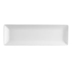 Thumbnail image #1 for CAC China Long Island LON-14 Rectangular Porcelain Platter, 14 x 4 x 3/4 in, Bone White Case of 2 Dozen