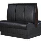 Thumbnail image #1 for ATSMFG ATS AT&S-QAD-W42-3CH-BLK Double Restaurant Booth, 42"H x 45"W, 3-Channel, Dark Walnut Elm Wood, Black Upholstery